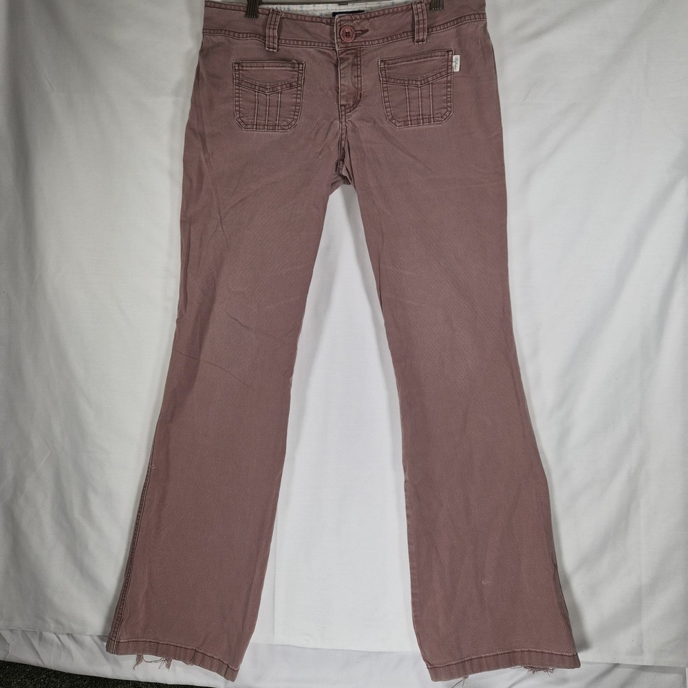 2000s Low Rise Hollister Women's Pink Bootcut Pants Size 11 - Picture 2 of 16
